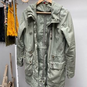 H&M long utility jacket/anorak green/olive